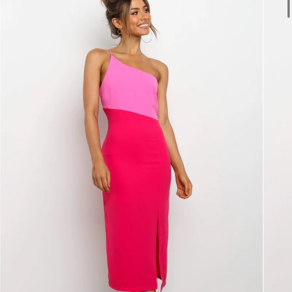 Pink One-Shoulder Dress